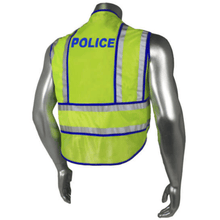 Load image into Gallery viewer, Radians LHV-207-SPT-POL - Blue Trim Police Safety Vest | Back View
