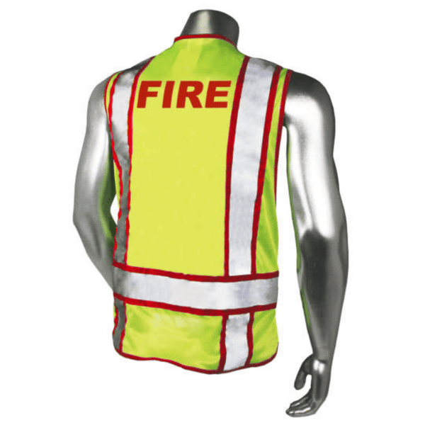 Radians LHV-207-3G-FIR - Red Trim Fire Safety Vest | Back View