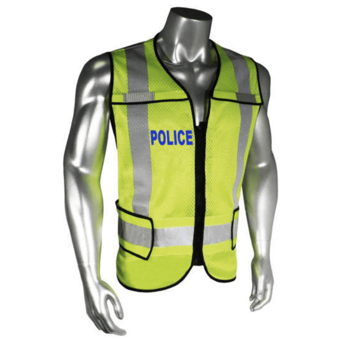 Radians LHV-5-PC-ZR-POL - Black Trim Police Safety Vest | Front View