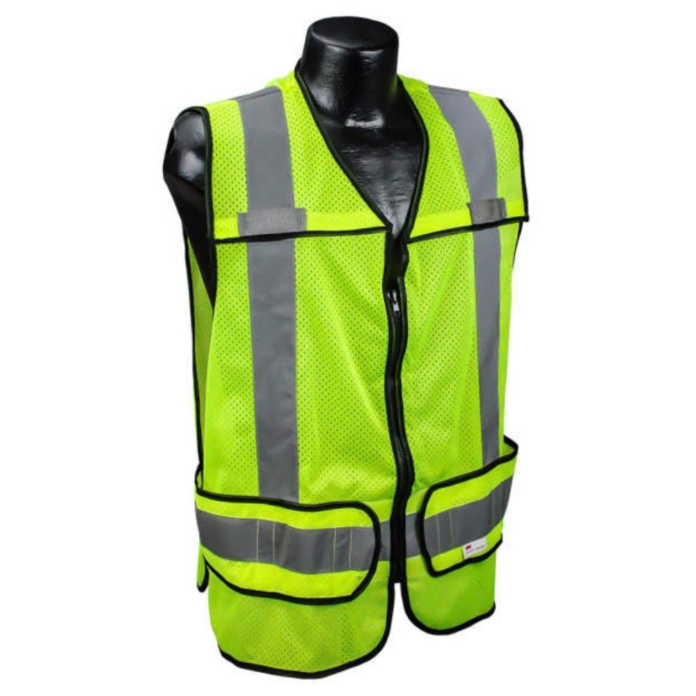 Radians LHV-5-PC-ZR - Safety Green Breakaway Safety Vest | Front View