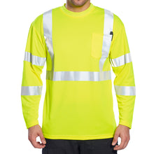 Load image into Gallery viewer, Portwest S191YER - Safety Green Hi-Viz Long Sleeve Shirt | Front View 2
