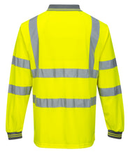 Load image into Gallery viewer, Portwest S277YER - Safety Green Hi-Viz Polo Shirt | Back View
