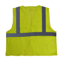 Load image into Gallery viewer, Radians SVE1-2ZGM - Safety Green ANSI Class 2 Safety Vest | Back Flat View
