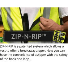 Load image into Gallery viewer, Radians LHV-5-PC-ZR - Safety Green Breakaway Safety Vest | Zipper View
