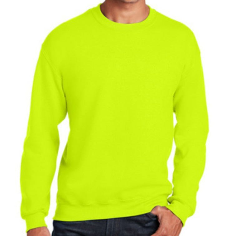 Gildan 18000 – Safety Green NON-ANSI Sweatshirt | Front View 