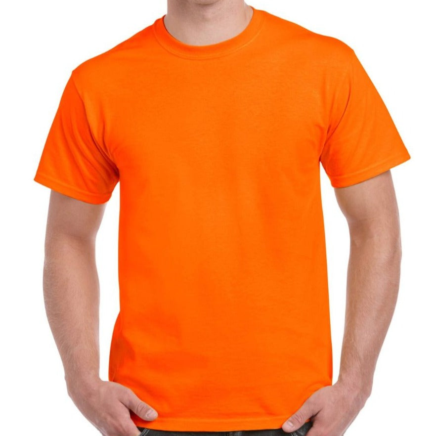 Small, Gildan, Hi-Viz, Short Sleeve Safety Orange T-Shirt [2000]