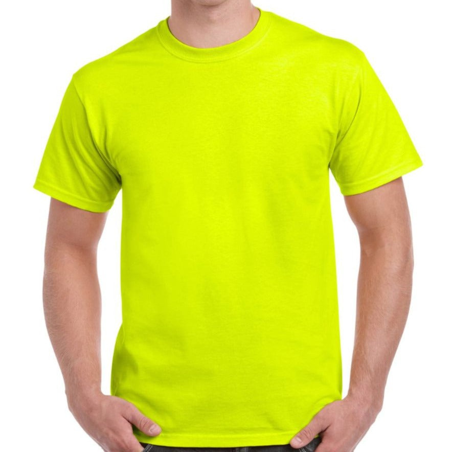 Large, Gildan, Hi-Viz, Short Sleeve Safety Green T-Shirt [2000]