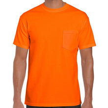 Load image into Gallery viewer, 3X, Gildan Short Sleeve Safety Orange Pocket T-Shirt [2300]
