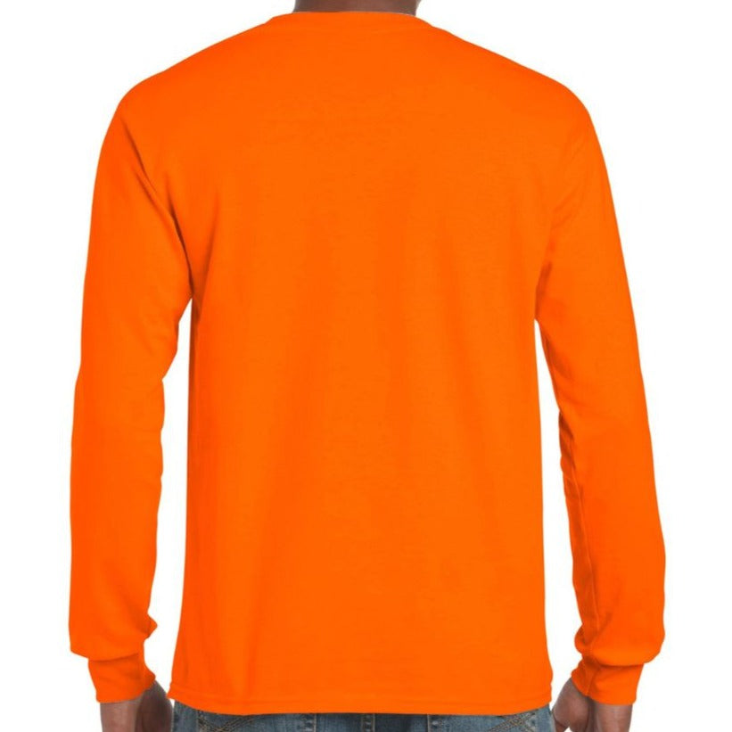Gildan Men's Heavy Cotton Long Sleeve T-Shirts - 2-Pack (Charcoal & Orange)