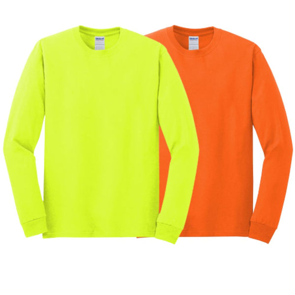 Gildan, Long Sleeve Hi Vis T-Shirt [5400] | Hi-Viz.com