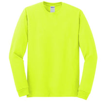 Load image into Gallery viewer, Gildan 5400 – Safety Green Hi-Viz Long Sleeve Shirt | Front View 
