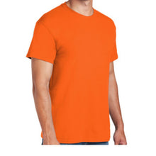 Load image into Gallery viewer, Gildan 8000 – Safety Orange Hi-Viz Short Sleeve Shirt | Front Right View    
