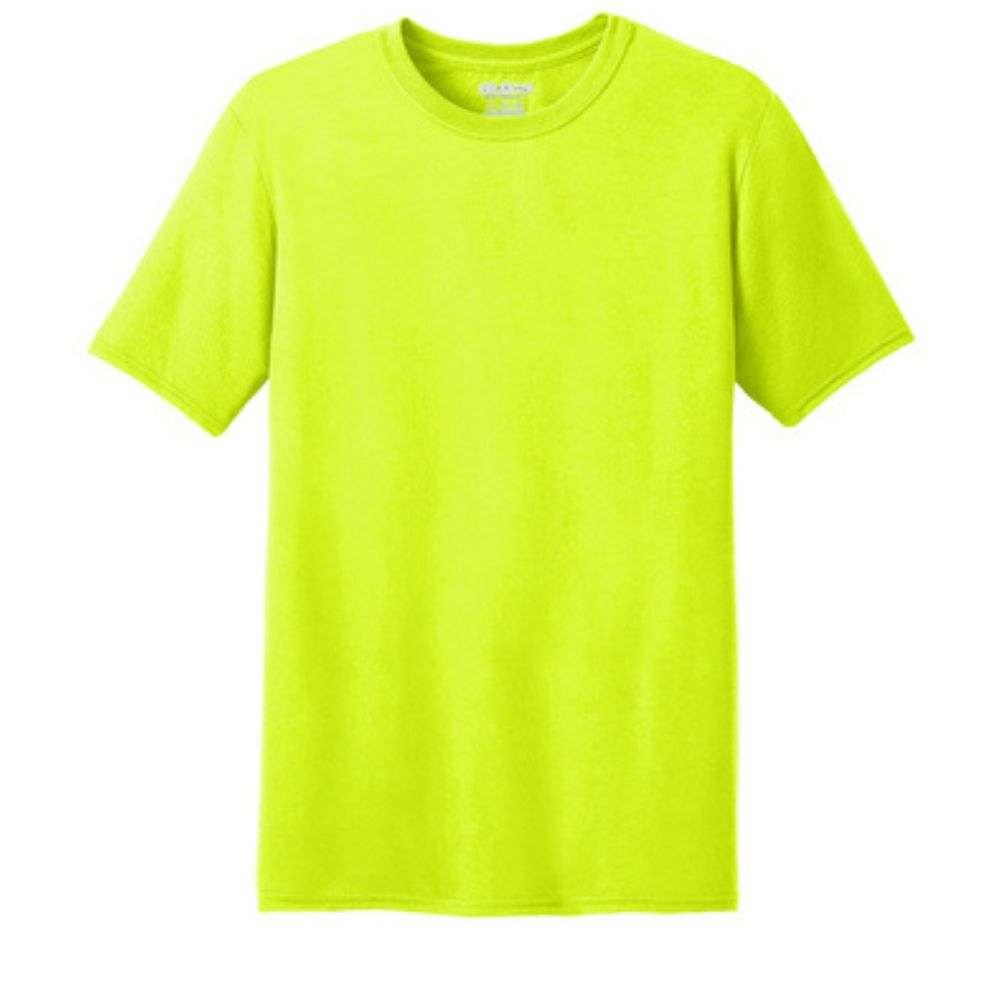 Gildan 42000 - Safety Green Hi-Viz Short Sleeve Shirt | Front View 