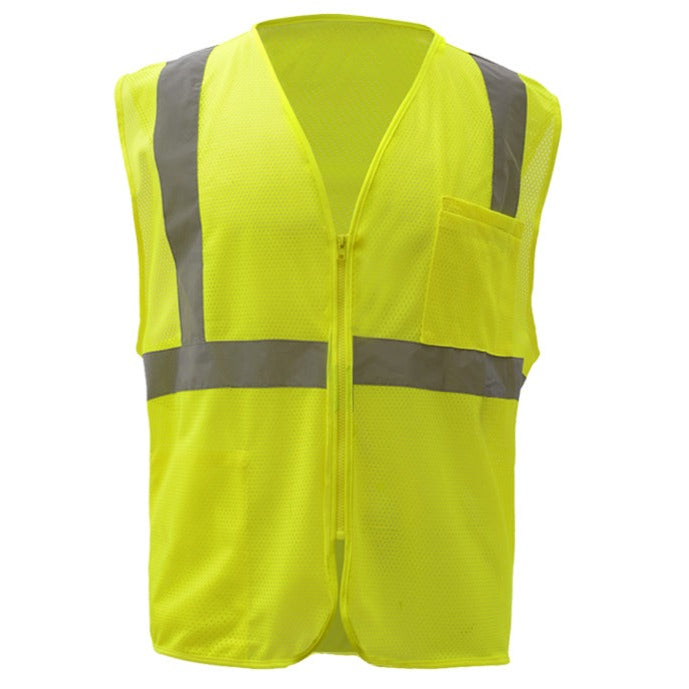 GSS 1001 - Safety Green ANSI Class 2 Safety Vests | Front View