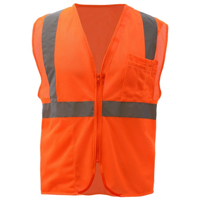 GSS 1001/1002 Class 2 Mesh Zipper Safety Vest | Hi-Viz.com