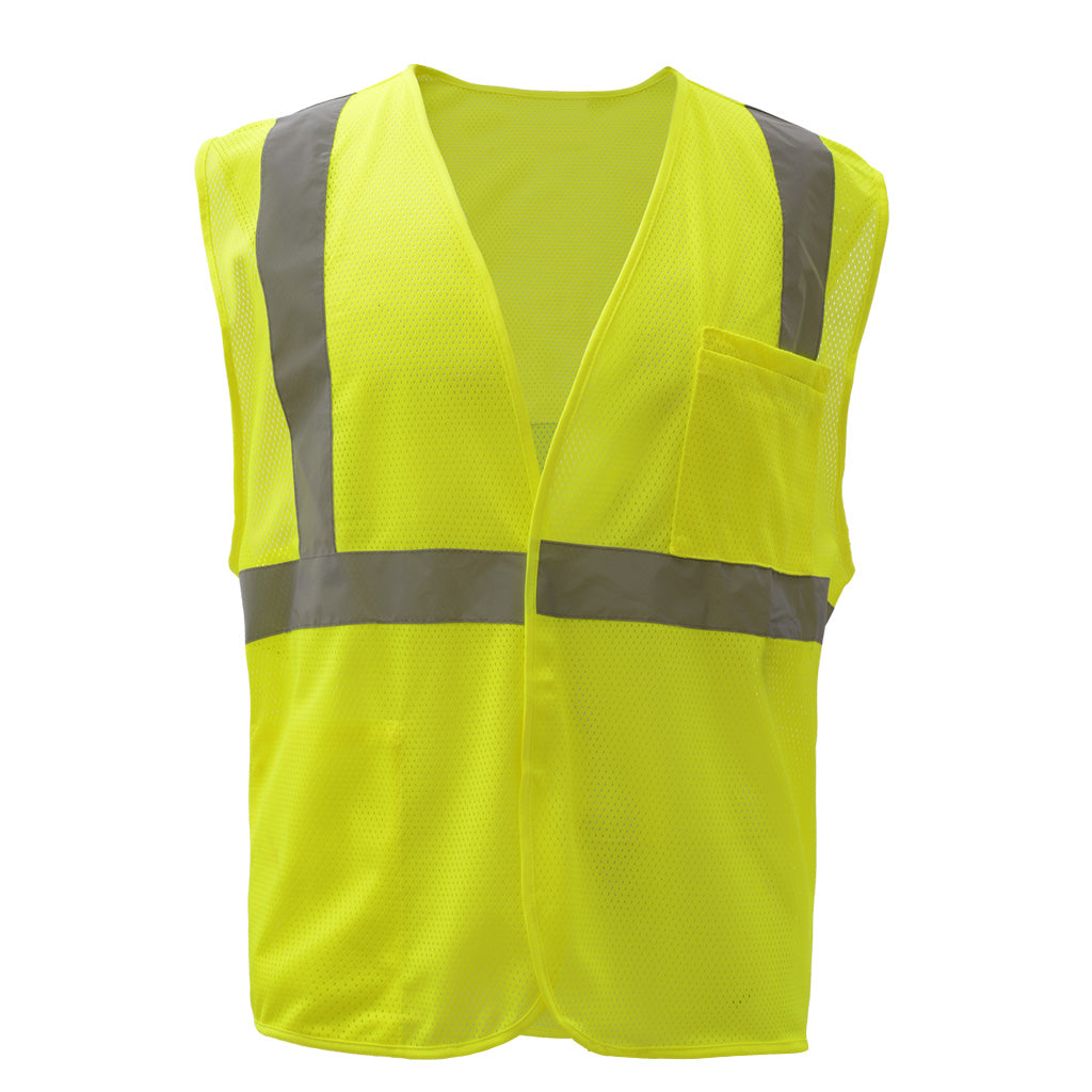 GSS 1003 - Safety Green ANSI Class 2 Safety Vests | Front View