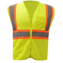 Load image into Gallery viewer, GSS 1005 - Safety Green ANSI Class 2 Safety Vests  Front View
