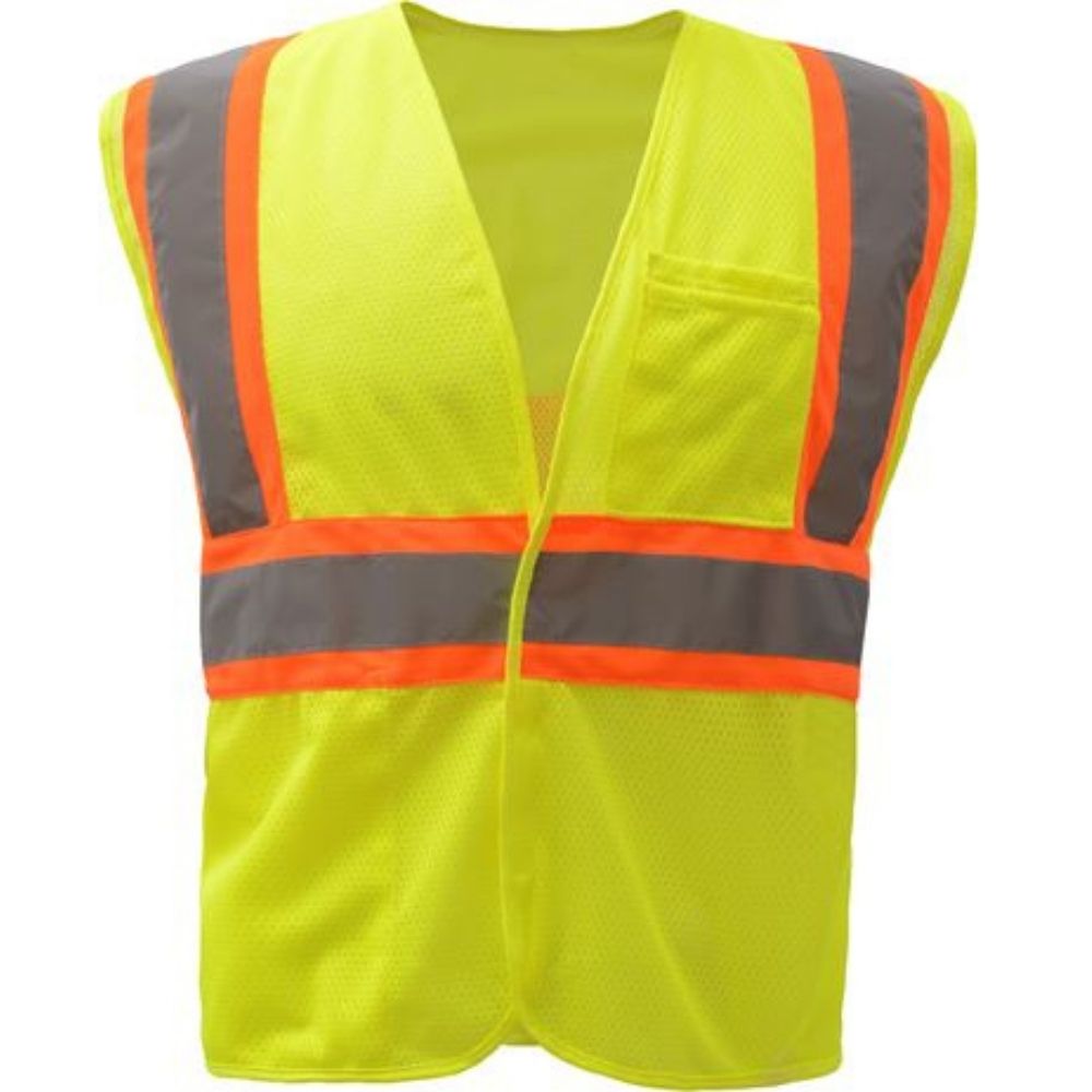 GSS 1007 – Safety Green ANSI Class 2 Safety Vest | Front View 