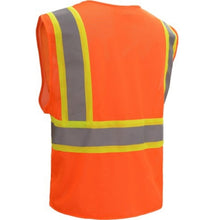 Load image into Gallery viewer, GSS 1008 – Safety Orange ANSI Class 2 Safety Vest | Back Left View    
