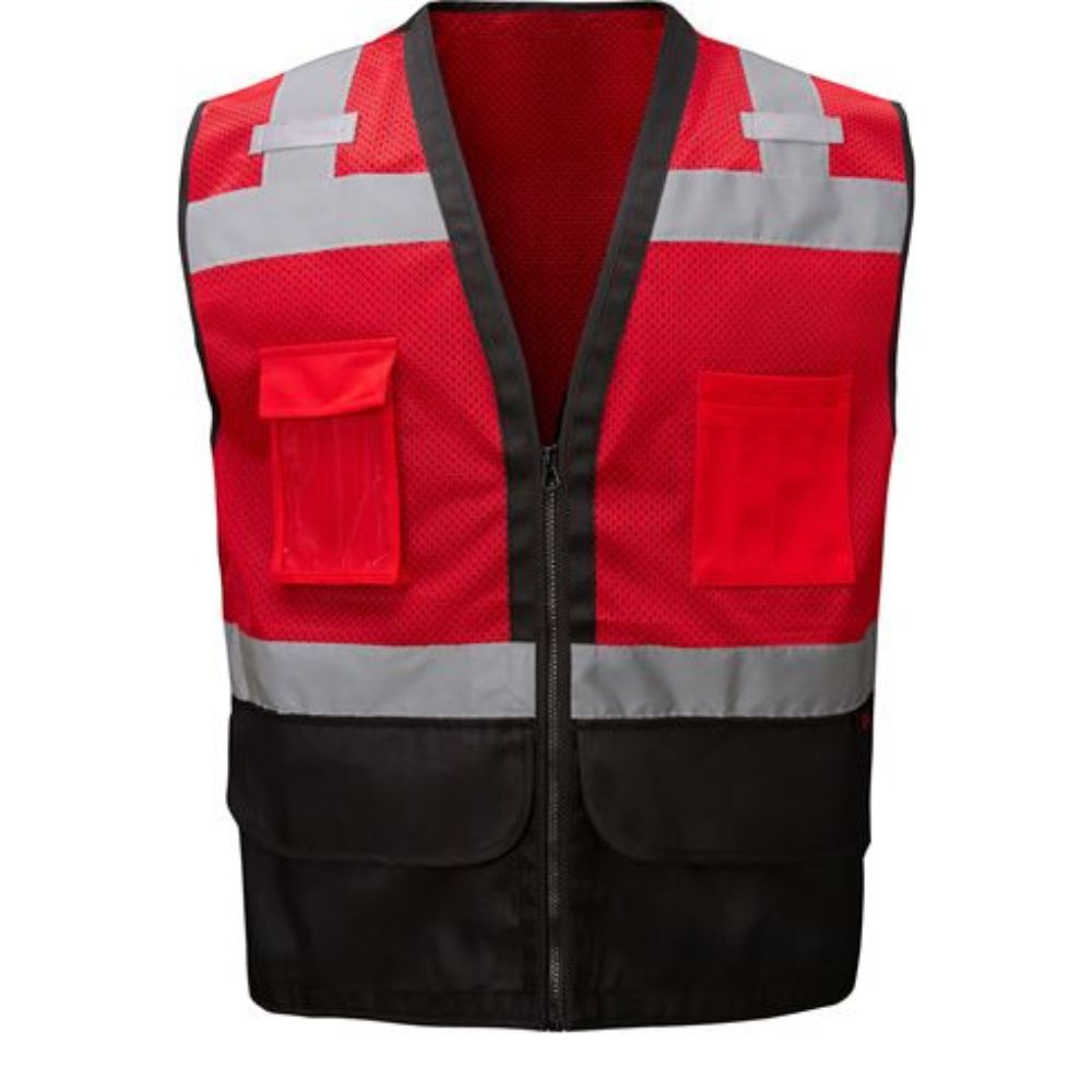 GSS 1204 - Red Safety Vest | Front View 