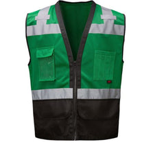 Load image into Gallery viewer, GSS 1208 - Green Safety Vest | Front View 
