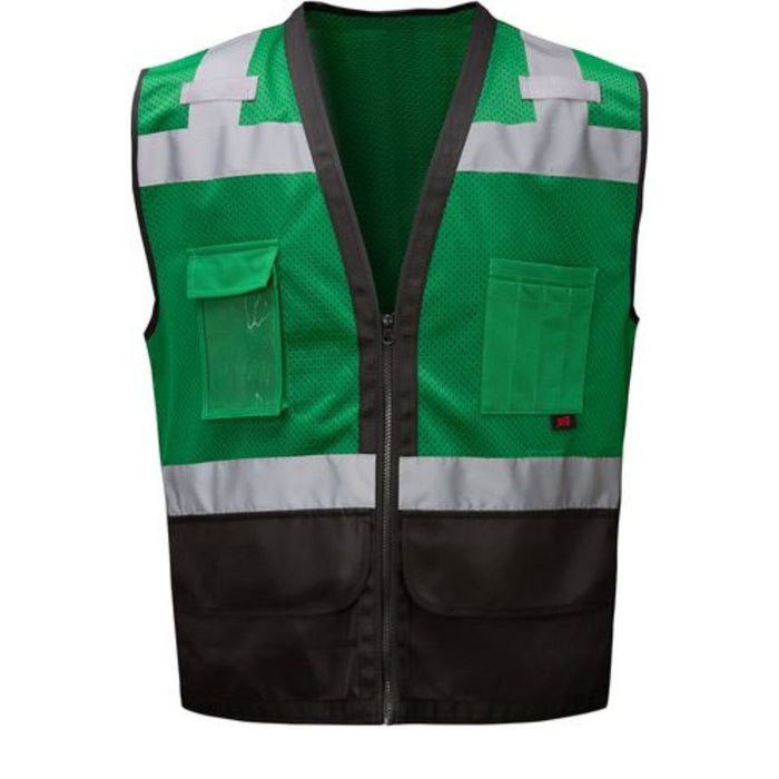 GSS 1208 - Green Safety Vest | Front View 