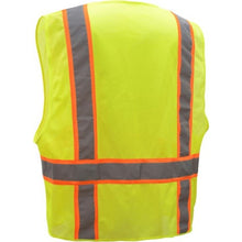Load image into Gallery viewer, GSS 1501 – Safety Green Surveyor Safety Vest | Back Left View    
