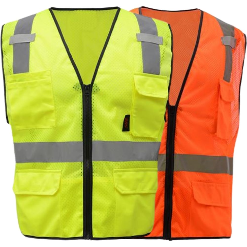 Chyaya Hi-Vis Reflective Safety Vests – 2-Pack, Green With Silver Stripes, Adjustable For Work, Cycling, Running