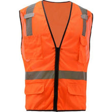 Load image into Gallery viewer, GSS 1506 – Safety Orange Surveyor Safety Vest | Front View    
