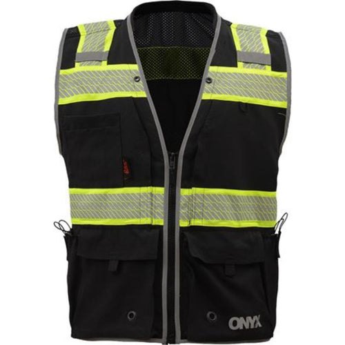 GSS 1513 – Black Safety Vest | Front View 