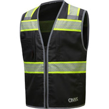 Load image into Gallery viewer, GSS 1517 – Black Safety Vest | Front Left View 

