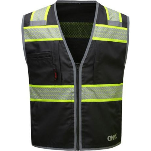 GSS 1517 – Black Safety Vest | Front View 