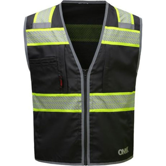 GSS 1517 – Black Safety Vest | Front View 
