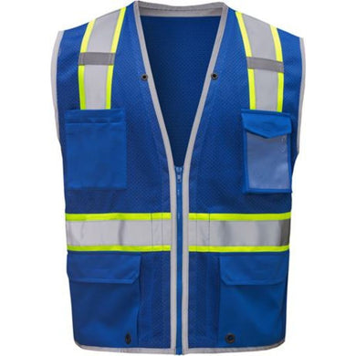 GSS 1713 - Blue Safety Vests | Front View    
