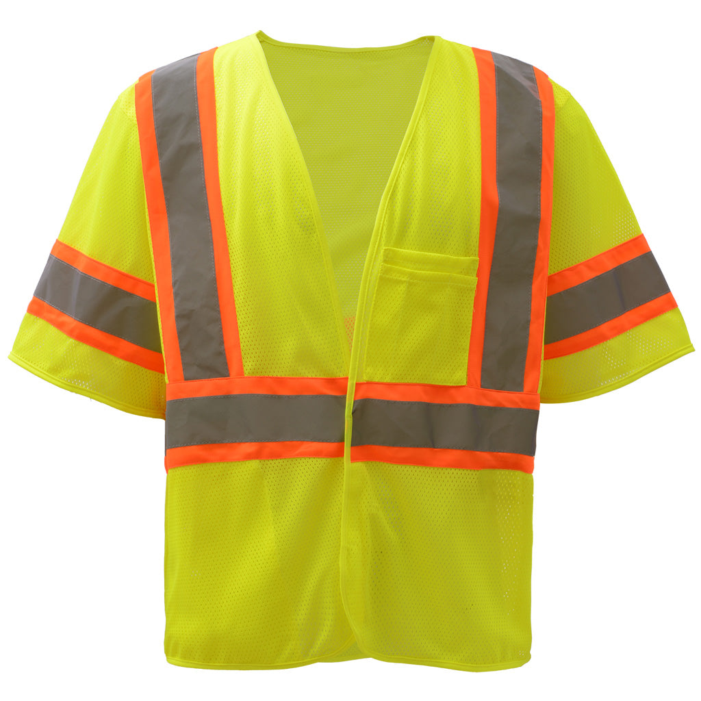 GSS 2007 - Safety Green ANSI Class 3 Safety Vest | Front View