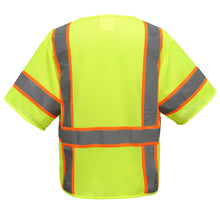 Load image into Gallery viewer, GSS 2503 - Safety Green ANSI Class 3 Safety Vest | Back View
