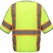 Load image into Gallery viewer, GSS 2705 – Safety Green ANSI Class 3 Safety Vest | Back View    
