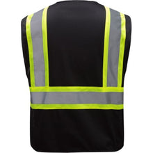 Load image into Gallery viewer, GSS 3135 – Black Enhanced Visibility Safety Vest | Back View 
