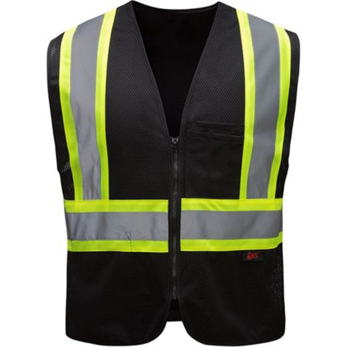 GSS 3135 – Black Enhanced Visibility Safety Vest | Front View 