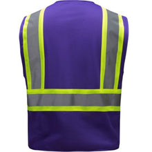 Load image into Gallery viewer, GSS 3131 – Purple Enhanced Visibility Safety Vest | Back View 
