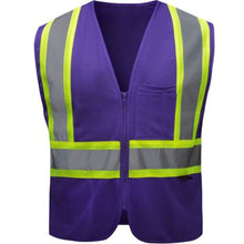 Load image into Gallery viewer, GSS 3137 – Purple Enhanced Visibility Safety Vest | Front View 
