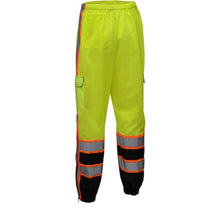 Load image into Gallery viewer, GSS 3807 - Safety Green High Visibility Rain Pants | Back View 
