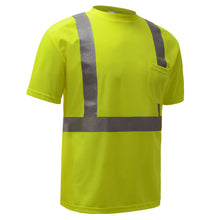 Load image into Gallery viewer, GSS 5001 - Safety Green Hi-Viz Short Sleeve Shirt | Front Right View

