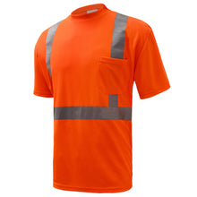 Load image into Gallery viewer, GSS 5002 - Safety Orange Hi-Viz Short Sleeve Shirt | Front Left View
