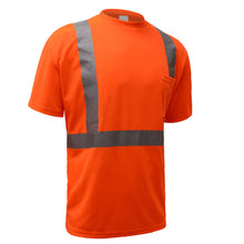 Load image into Gallery viewer, GSS 5002 - Safety Orange Hi-Viz Short Sleeve Shirt | Front Right View

