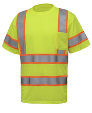Load image into Gallery viewer, Radians 5009 - Safety Green Hi-Viz Short Sleeve Shirt | Front Left View
