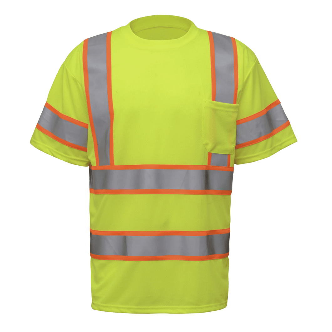  Radians 5009 - Safety Green Hi-Viz Short Sleeve Shirt | Front View