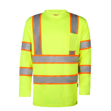 Load image into Gallery viewer, GSS 5013 - Safety Green Hi-Viz Long Sleeve Shirt | Front View
