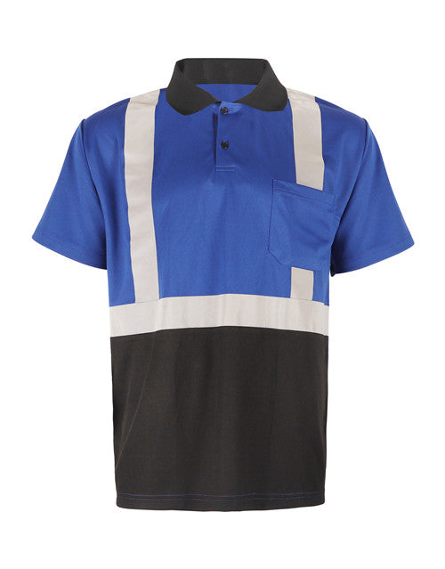 GSS 5023 - Blue Hi-Viz Polo Shirt | Front View