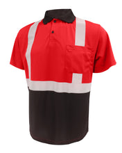 Load image into Gallery viewer, GSS 5024 - Red Hi-Viz Polo Shirt | Front Left View
